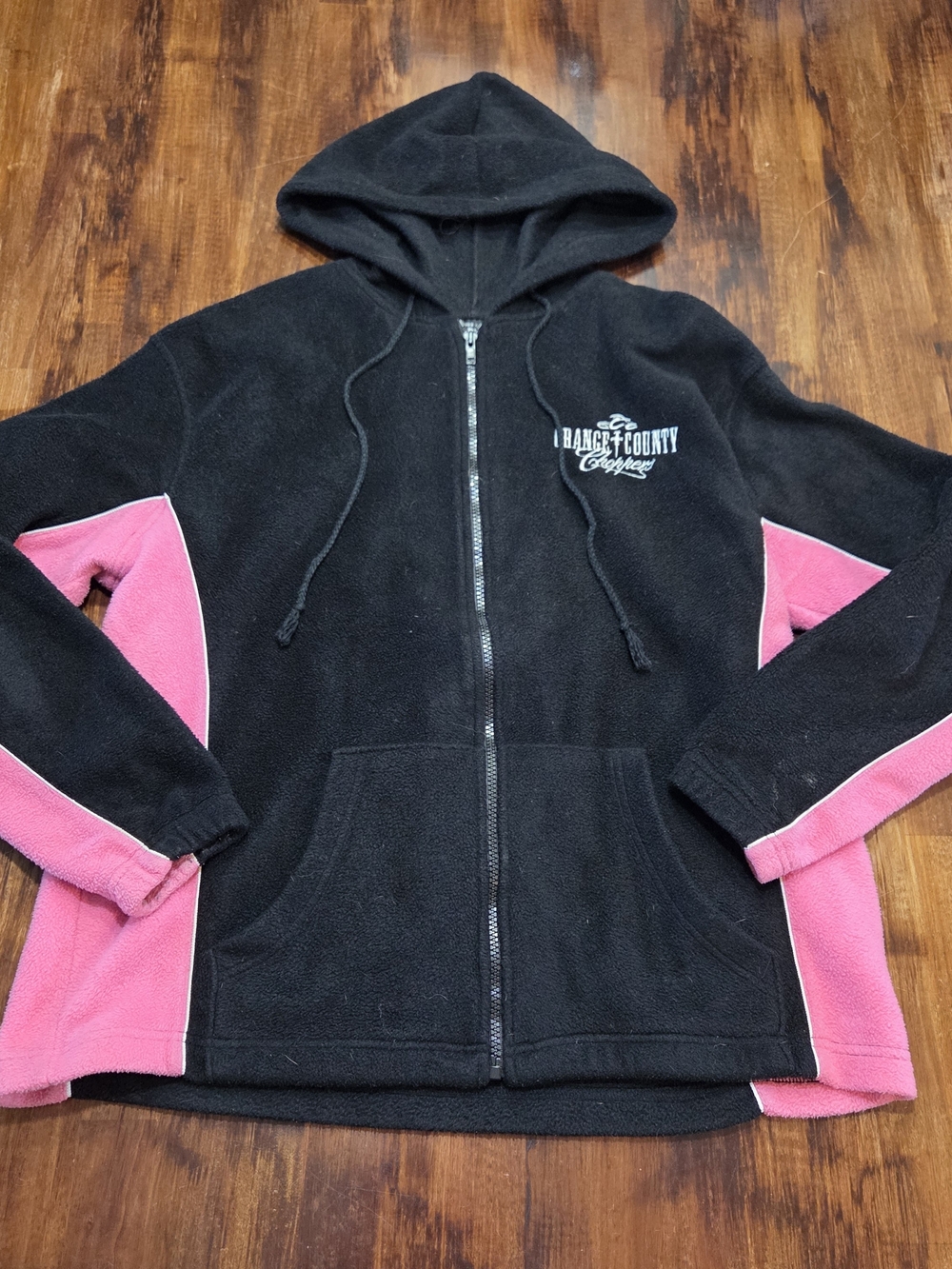 Orange County Choppers Color Block Zip Hoodie Black & Pink L 90S vintage